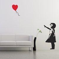 BANKSY WALL STICKER in Balloon Girl design - Large