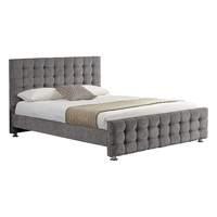 baratheon chenille bed frame silver double