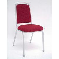 BANQUETING CHAIR - SQUARE FRAM SILVER FRAME - BURGUNDY UPHOLS - PACK OF 4