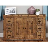 baumhaus heyford rough sawn oak sideboard 6 drawer