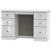 Balmoral White High Gloss Dressing Table - Knee Hole Double Pedestal