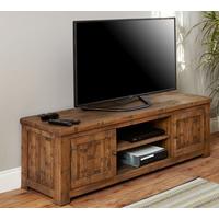 baumhaus heyford rough sawn oak television cabinet widescreen