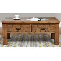 Baumhaus Heyford Rough Sawn Oak Coffee Table - 4 Drawer
