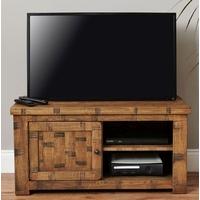 Baumhaus Heyford Rough Sawn Oak Television Cabinet - 1 Door