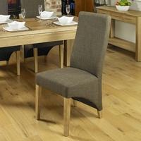 Baumhaus Mobel Oak Full Back Upholstered Dining Chair (Pair)