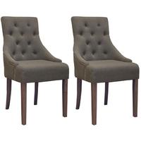 Baumhaus Shiro Walnut Accent Slate Upholstered Dining Chair (Pair)