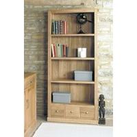 baumhaus mobel oak large 3 drawer bookcase