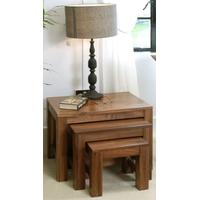 Baumhaus Mayan Walnut Coffee Tables - Nest of 3