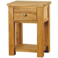 baumhaus aston oak 1 drawer lamp table