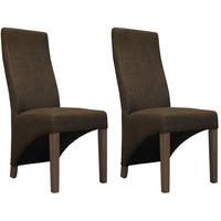 baumhaus shiro walnut hazelnut upholstered dining chair pair