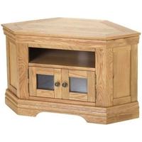 Bayonne Oak Corner TV Video Cabinet