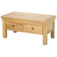 bayonne oak coffee table with 4 drawer