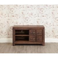 baumhaus mayan walnut television cabinet 4 drawer