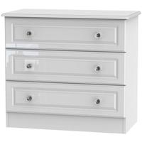 balmoral white high gloss chest of drawer 3 drawer