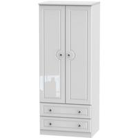 Balmoral White High Gloss Wardrobe - 2ft 6in 2 Drawer