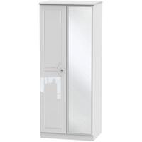 balmoral white high gloss wardrobe 2ft 6in with mirror