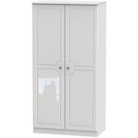 Balmoral White High Gloss Wardrobe - 3ft with Plain