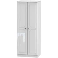 balmoral white high gloss wardrobe tall 2ft 6in double hanging