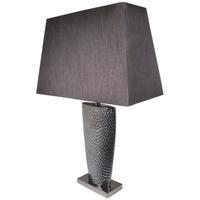 Barsaw Pewter Table Lamp with 20inch Black Shade - Large (Set of 2)