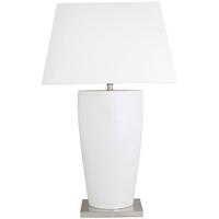 Barsaw White Table Lamp with 20inch Ivory Shade - Large