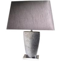 Barsaw Pewter Table Lamp with 15inch Black Shade - Small (Pair)