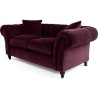 bardot 2 seater chesterfield sofa merlot velvet