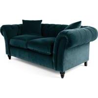 bardot 2 seater chesterfield sofa ocean blue velvet