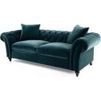 Bardot 3 Seater Chesterfield Sofa, Ocean Blue Velvet