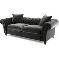 Bardot 3 Seater Chesterfield Sofa, Mink Grey Velvet