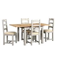 Banbury Grey 90-155cm Ext. Table and 4 Chairs