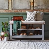 Banbury Grey Shoe Storage Bench and Cushion