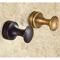 Bathroom Soild Brass Antique Bronze and Oil-rubbed Bronze Robe Hook Round Single Towel Hook