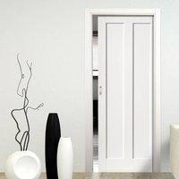 Barbados Shaker Panel White Single Pocket Door