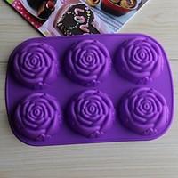 Bakeware Silicone Rose Baking Molds for Chocolate Cake Jelly (Random Colors)