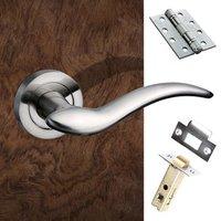 barcelona mediterranean fire lever on rose satin nickel handle pack