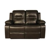 Barney 2 Seater Recliner Sofa In Brown Faux Leather