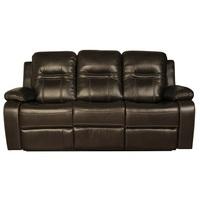 Barney Recliner 3 Seater Sofa In Brown Faux Leather