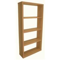 Bastian Wooden Wide Bookcase In Beech With 3 Shelf