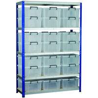 Barton Storage Barton Storage Eco-Rax Shelving Unit With 21 24 Litre Storemaster Containers