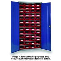Barton Storage Topstore 013059 6 Shelf Cabinet with 52 TC4 Blue Containers