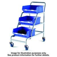 Barton Storage Topstore ACT/3XTC6B/BC Braked Angled Container Trolley With 3 TC6 Blue Containers