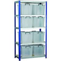 Barton Storage Barton Storage Eco-Rax Shelving Unit With Eight 40 Litre Storemaster Containers