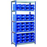Barton Storage Barton Storage Eco-Rax TC Shelving Unit With 40 TC4 Blue Containers