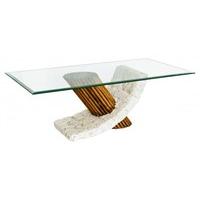 barnaby coffee table in clear glass top