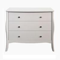 Baroque 3 Drawer Wide Chest White