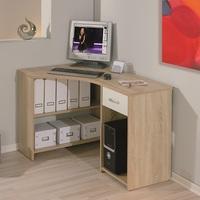 banbridge corner computer desk in sonoma oak with 1 drawer