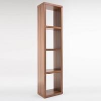 Bastian Wooden Bookcase In Walnut With 3 Shelf