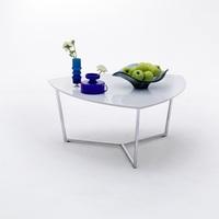 Banham Coffee Table Wide In High Gloss White With Chrome Legs