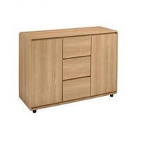 Baxton Curve Sideboard In Oak With 2 Doors And 3 Drawers