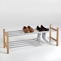 Bamboo Metal and Bamboo Stackable Shoe Tidy